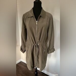 Kismet Green Utility Soft Rayon Lightweight Spring Jacket